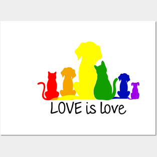 Love is love dog rainbow Posters and Art